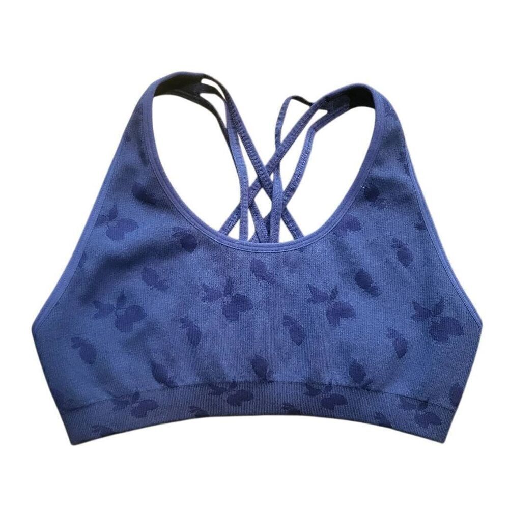 Spiritual Gangster Bra Women's Small Blue Lemon Flow Seamless Brami Jacquard - Picture 2 of 4